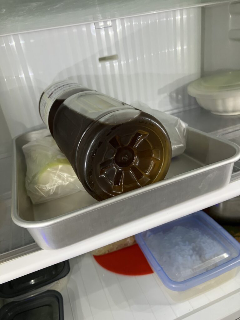 塩揉みした大根を冷蔵庫で3日間寝かせている様子
